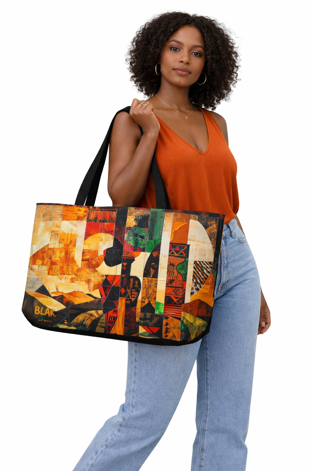 AFRICAN HERITAGE MOSAIC WEEKENDER TOTE BAG